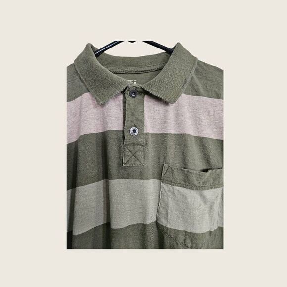 Red Head Brand Co. Striped Polo Shirt Green Mens Size M - Picture 3 of 5